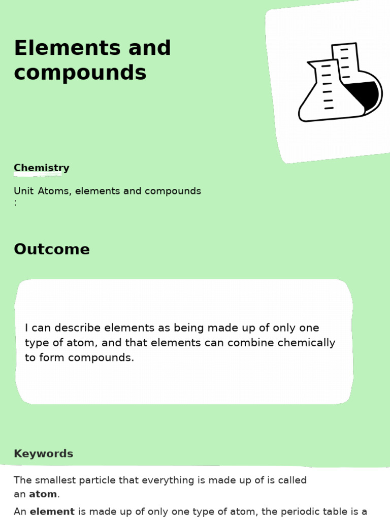 Elements and Compounds | PDF | Chemical Elements | Atoms