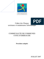 Cahier Des Charges Assistance Et Maintenance Que