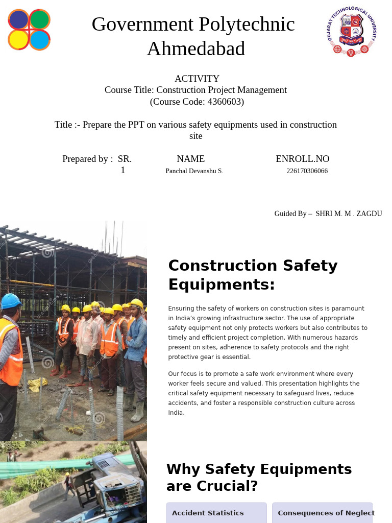 Essential Safety Equipment for Construction | PDF | Personal Protective ...