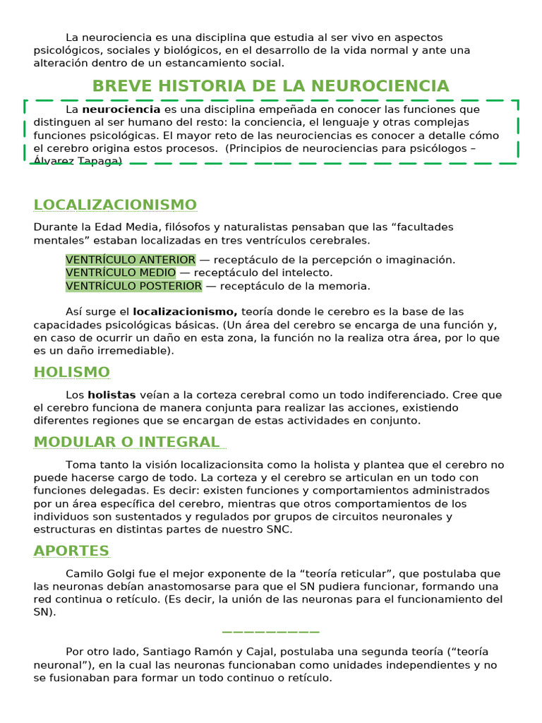 Resumen 1er Parcial Neurociencias 1 | PDF | Sinapsis | Potencial de acción