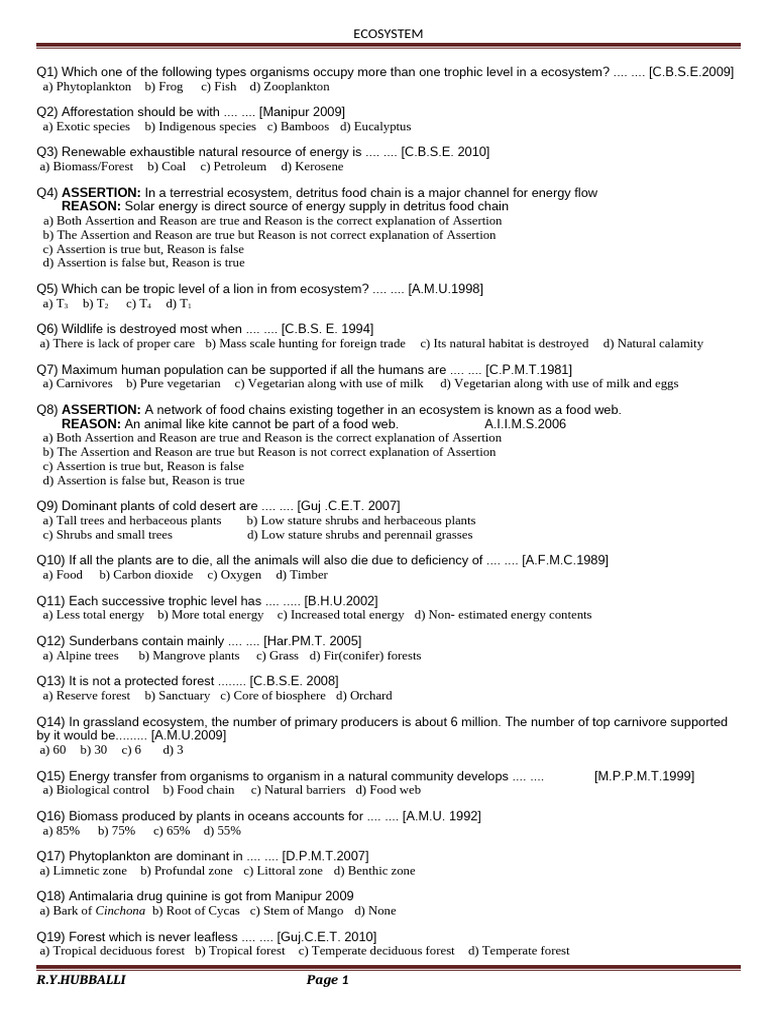 Ecosystem New Pdf Food Web Ecosystem