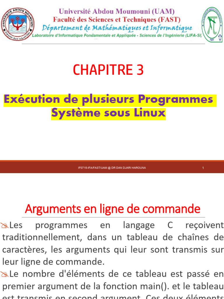 Arguments et Variables en C sous Linux | PDF | Interface en ligne de ...