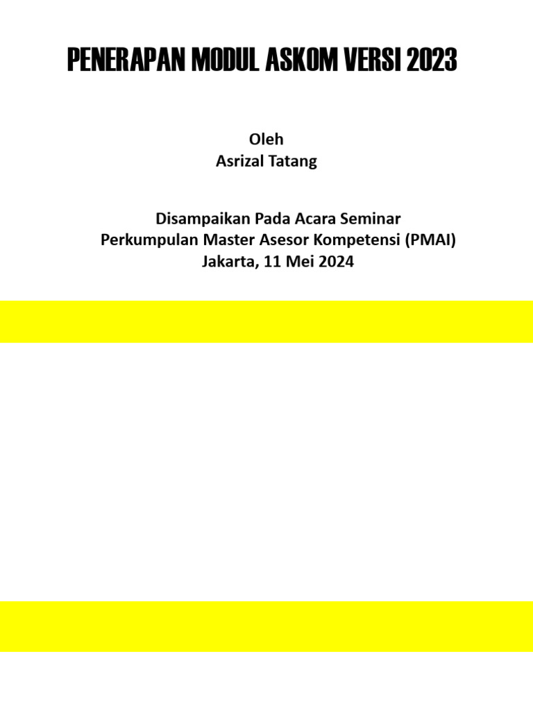 01. Penerpan Modul Askom Versi 2023 (1) | PDF