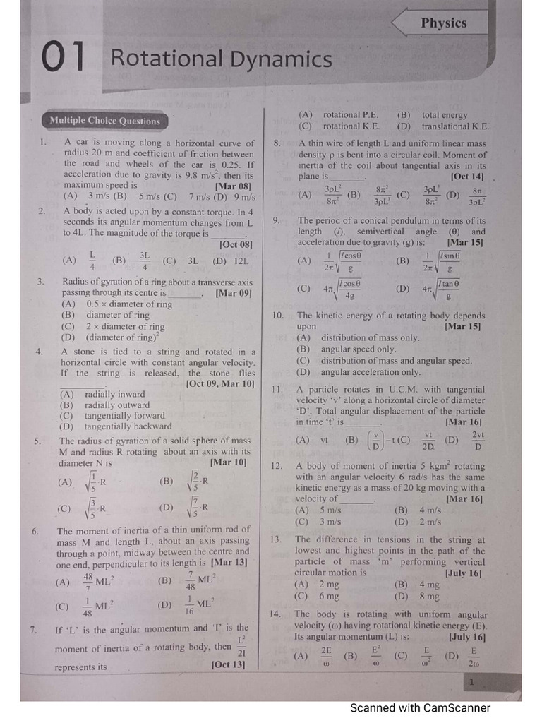 Rotational Dynamics | PDF