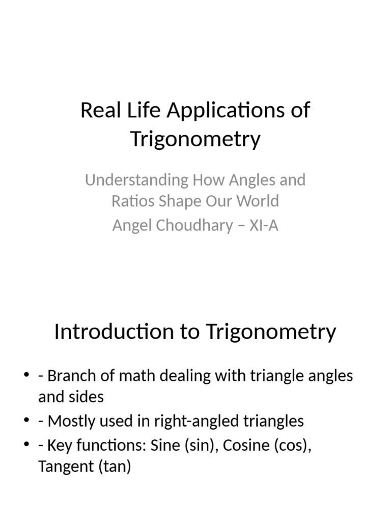 Real Life Applications of Trigonometry | PDF