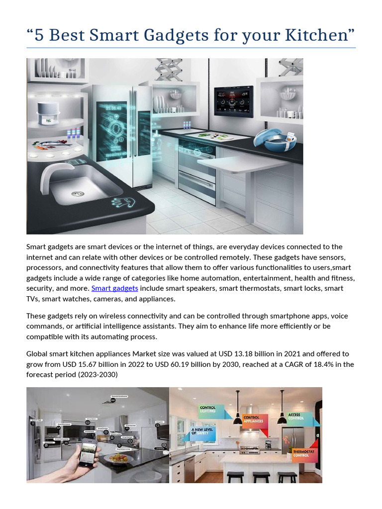 Top 5 Smart Kitchen Gadgets | PDF | Internet Of Things | Grilling