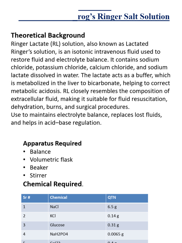 Og's Ringer Solution | PDF