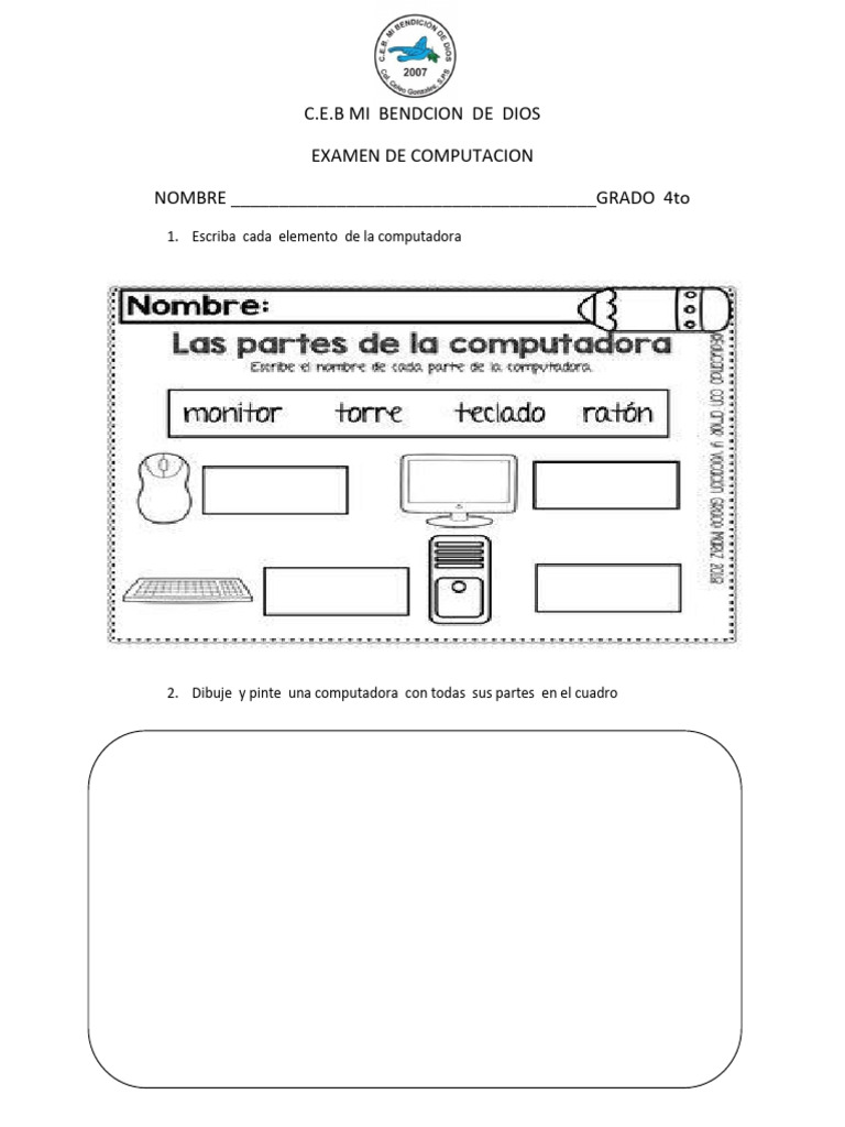 Examen de Computación 4to Grado | PDF