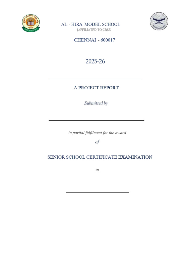 Project Report for CBSE XII Exam | PDF