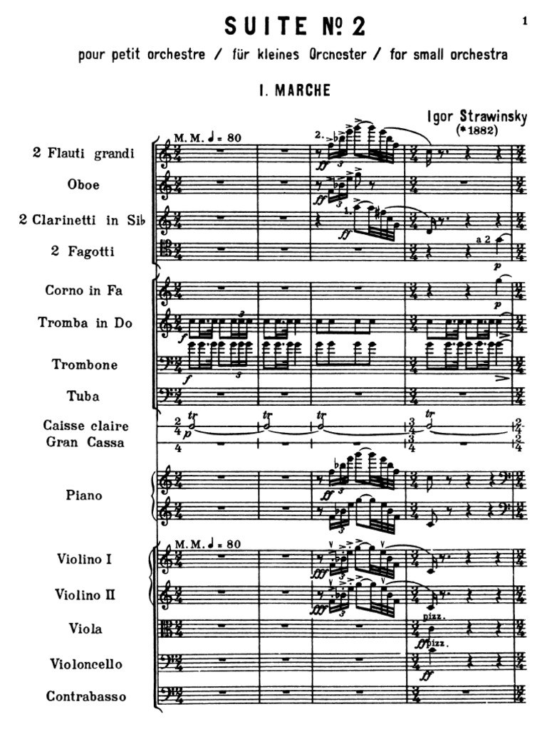 Stravinsky+ +Suite+No.+2+for+Small+Orchestra+Score | PDF