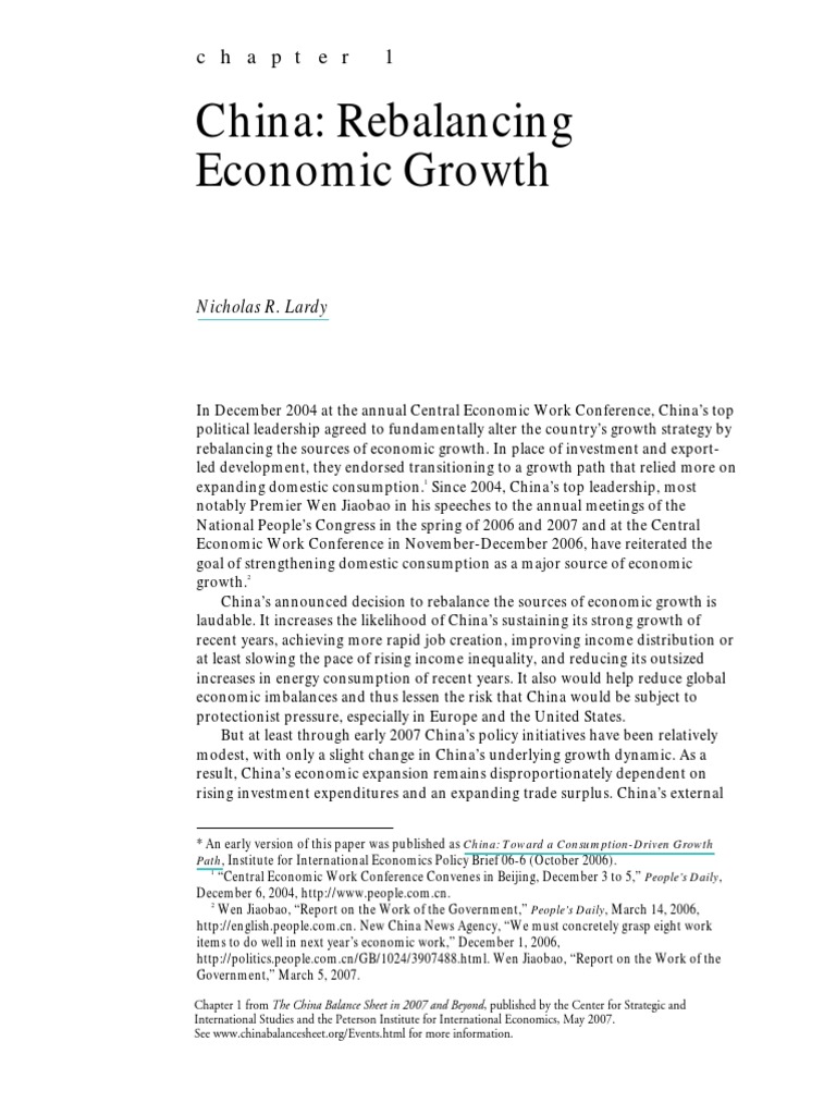 China's Shift to Domestic Consumption | PDF | Economic Growth | Gross ...