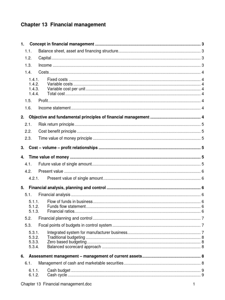 Financial Management Concepts Overview | PDF | Net Present Value ...