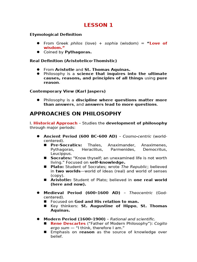 Philosophy and Ethics Overview Guide | PDF | Free Will | Ancient Greek ...
