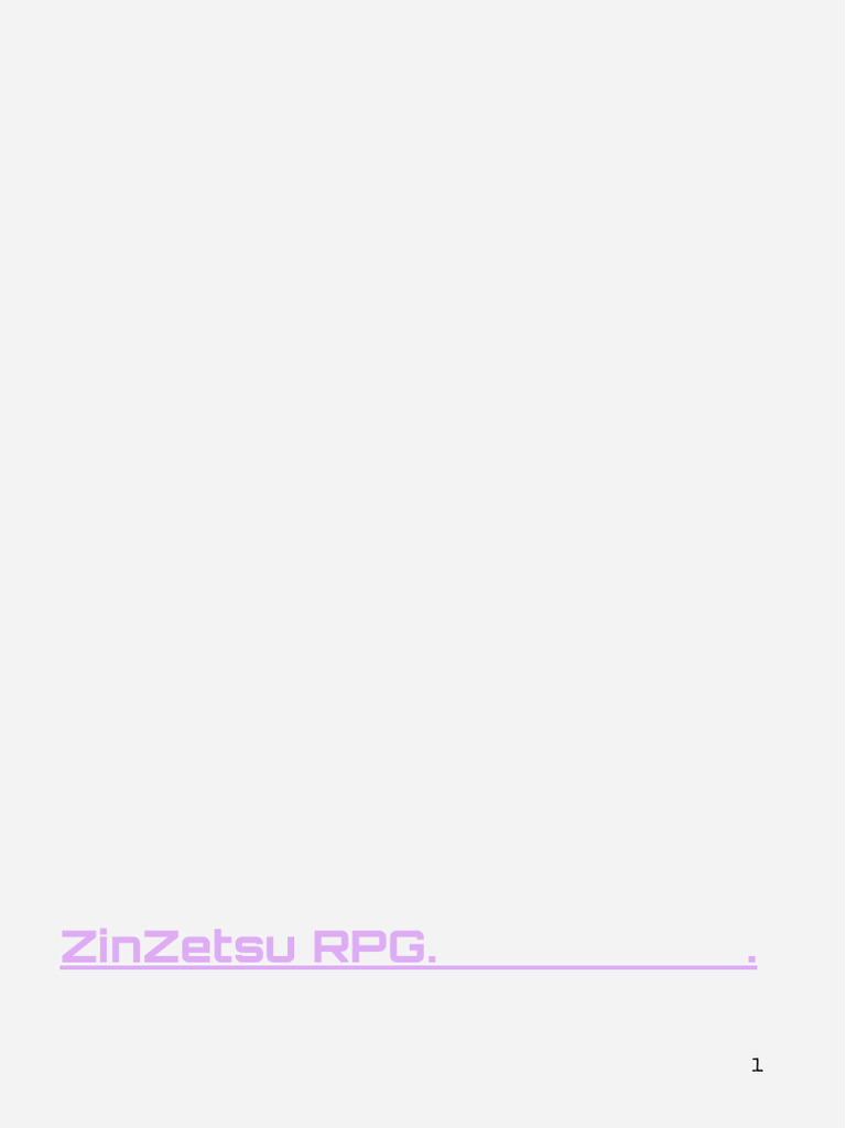 ZinZetsu RPG: Guia de Criação de Personagens | PDF | Jogos de RPG | Humano