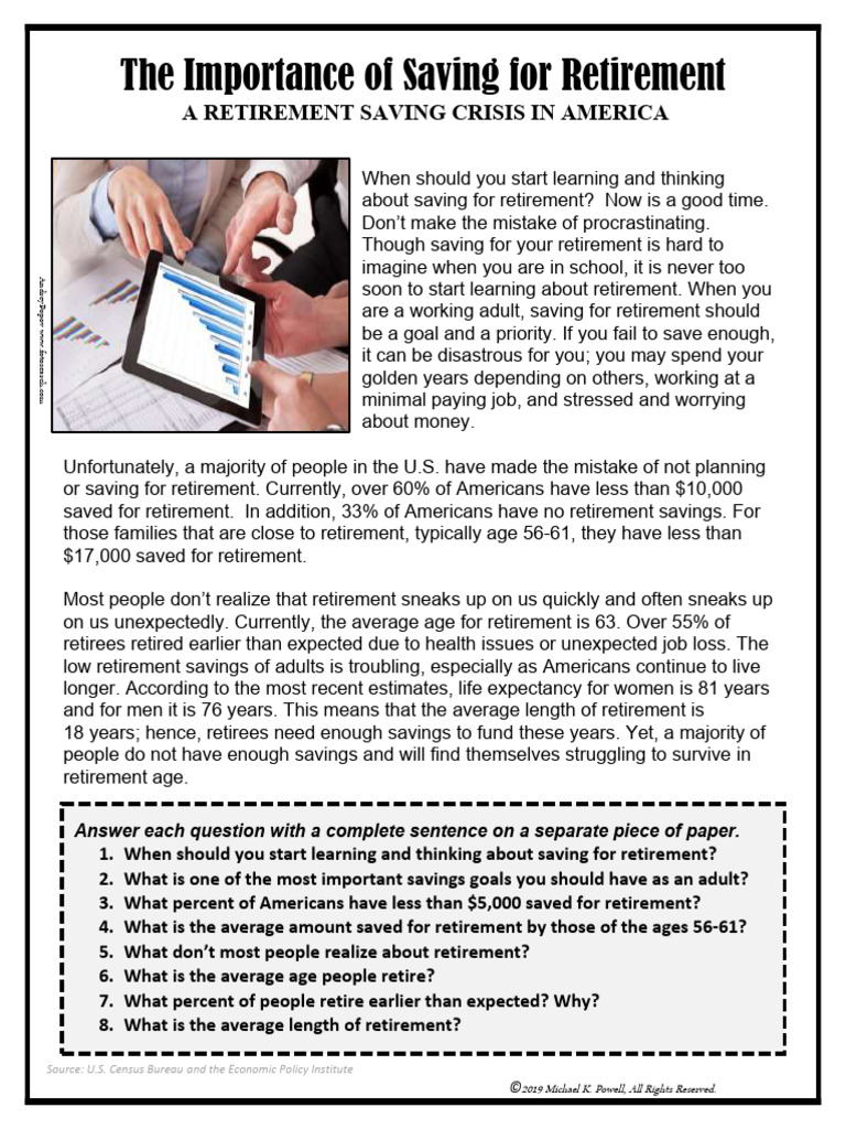 Retirement Savings: Start Now to Succeed | PDF | 401(K) | Individual ...