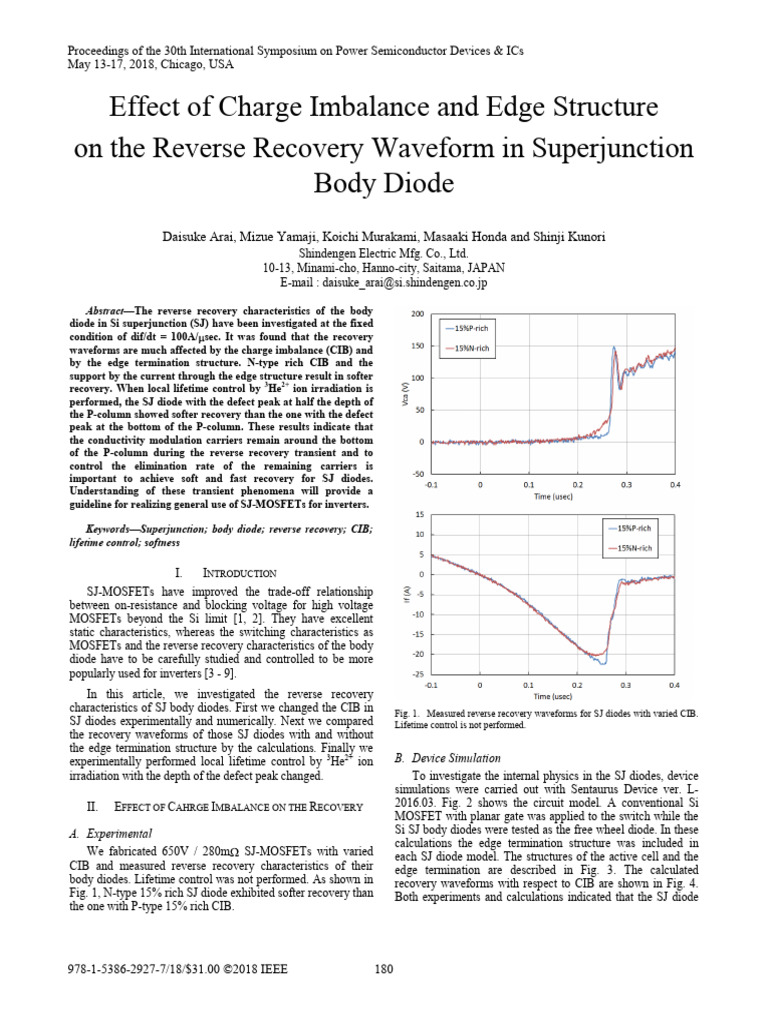 Effect of Charge Imbalance and Edge Structure On The Reverse Recovery ...