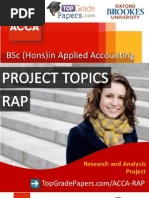 Download Acca - Bsc Hons Degree - Rap Topics - Top Grade Papers by Top Grade Papers SN95092007 doc pdf