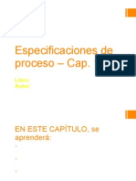Especificaciones de proceso – Cap 11