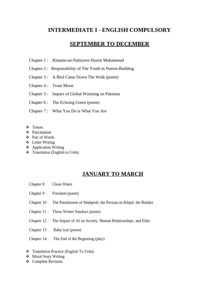 Intermediate English Course Overview | PDF