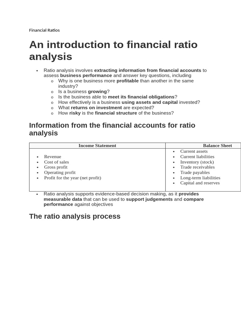 Financial Ratios | PDF | Leverage (Finance) | Accounts Payable