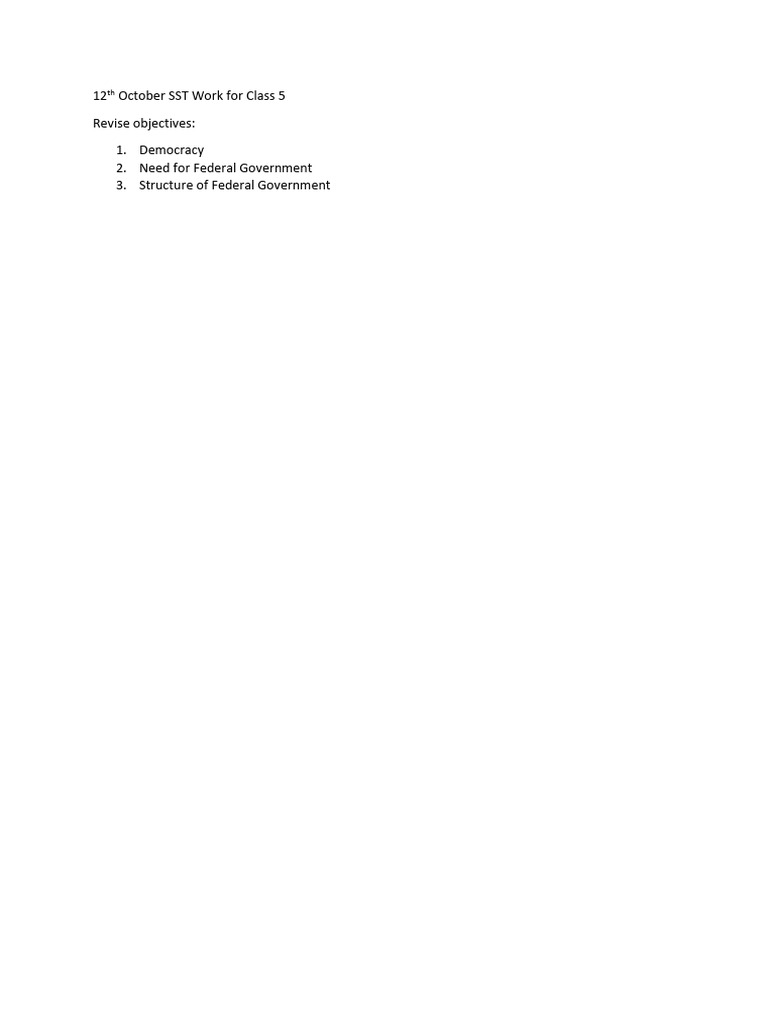 12th October SST Work for Class 5 | PDF