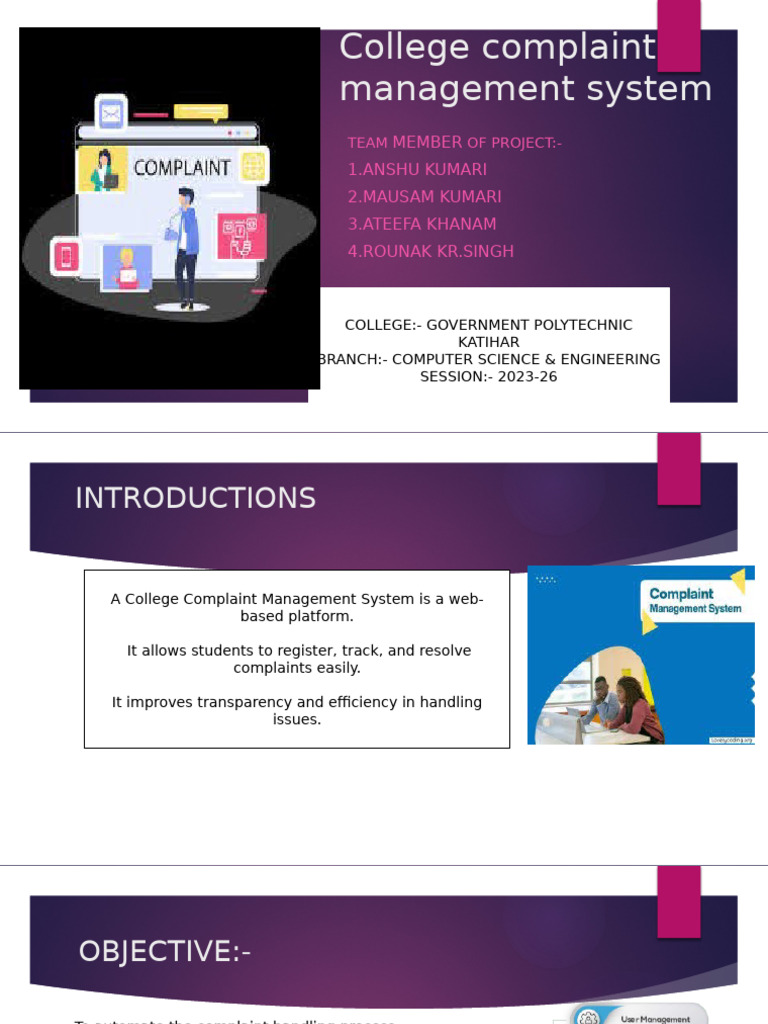 College Complaint Management System | PDF