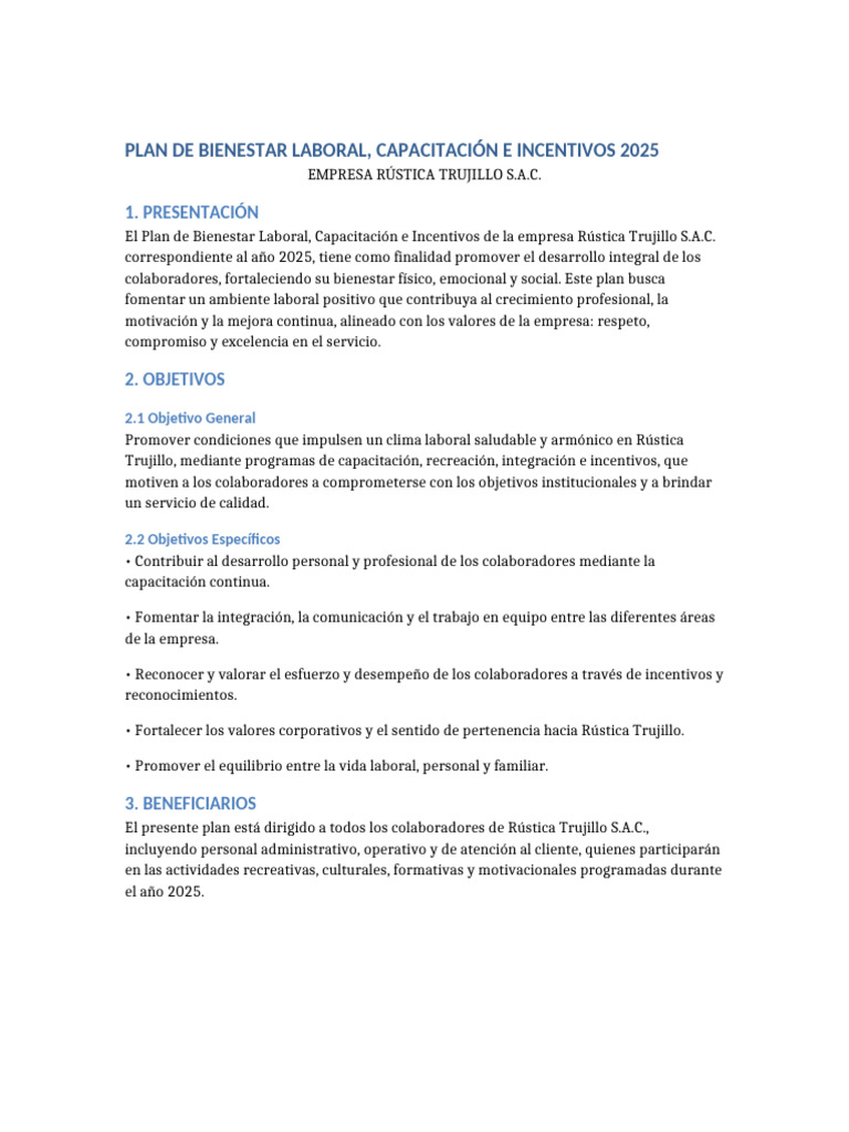 Plan de Capacitación | PDF | Gestión de recursos humanos | Desarrollo ...