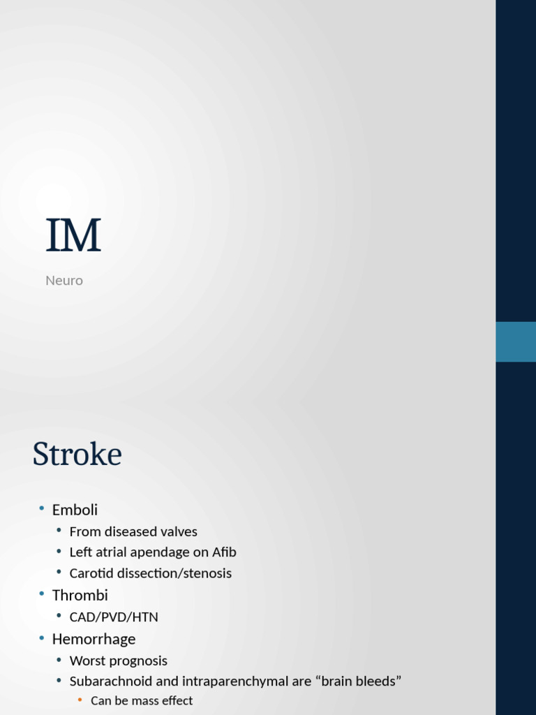 Comprehensive Stroke and Neurological Disorders Guide | PDF | Stroke ...