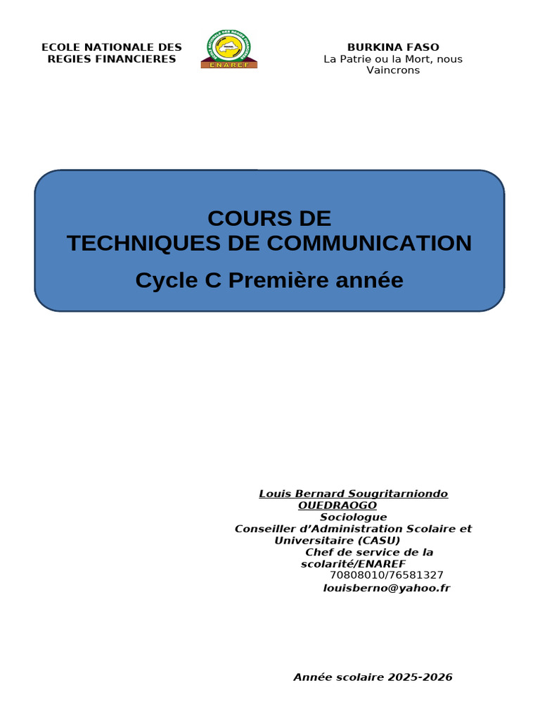 Techniques de Communication en Administration | PDF | Communication non ...