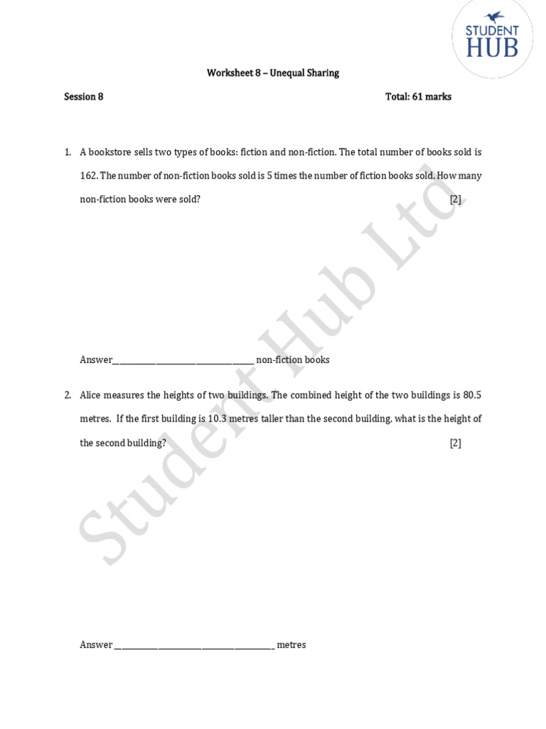 Worksheet 8: Math Problems on Sharing | PDF | Chess Openings | Chess Theory