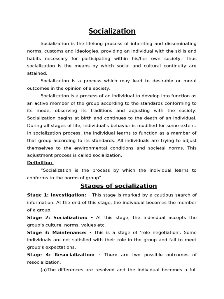Understanding Socialization Processes | PDF | Socialization | Imitation