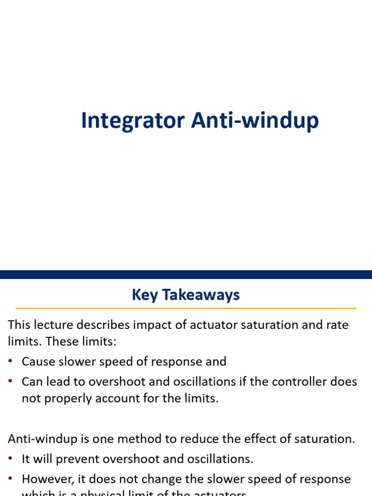 6 Integrator Anti-Windup | PDF | Actuator | Electrical Engineering