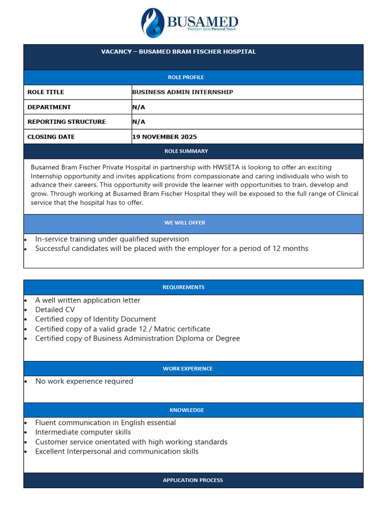 Business Admin Internship | PDF