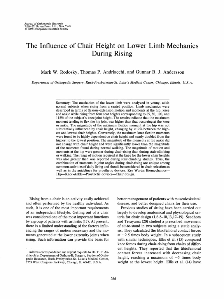 Lower Limb Mechanics During Rising | PDF | Anatomical Terms Of Motion | Hip