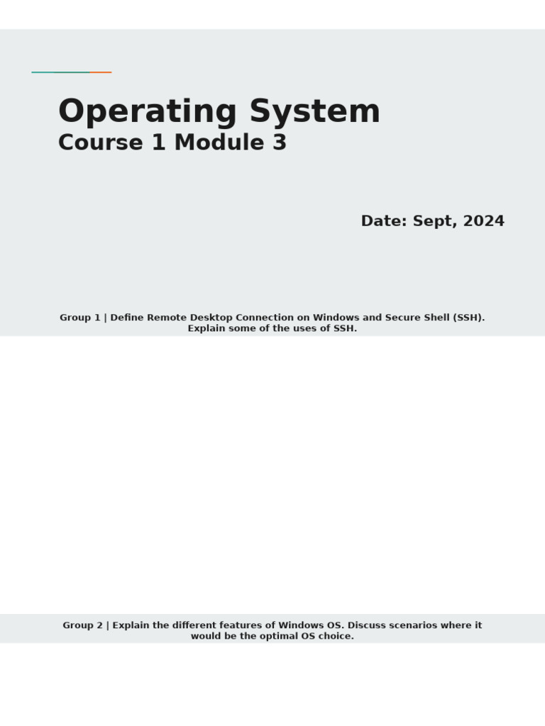 Overview of Operating Systems and Their Features | PDF
