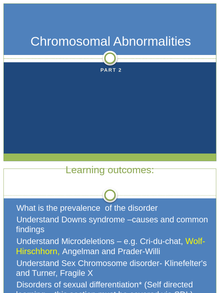 Chromosomal Abnormalities Overview | PDF | Down Syndrome | Deletion ...