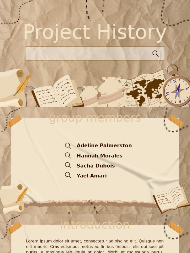 Brown and Beige Vintage Classic Illustration Paper Project History ...