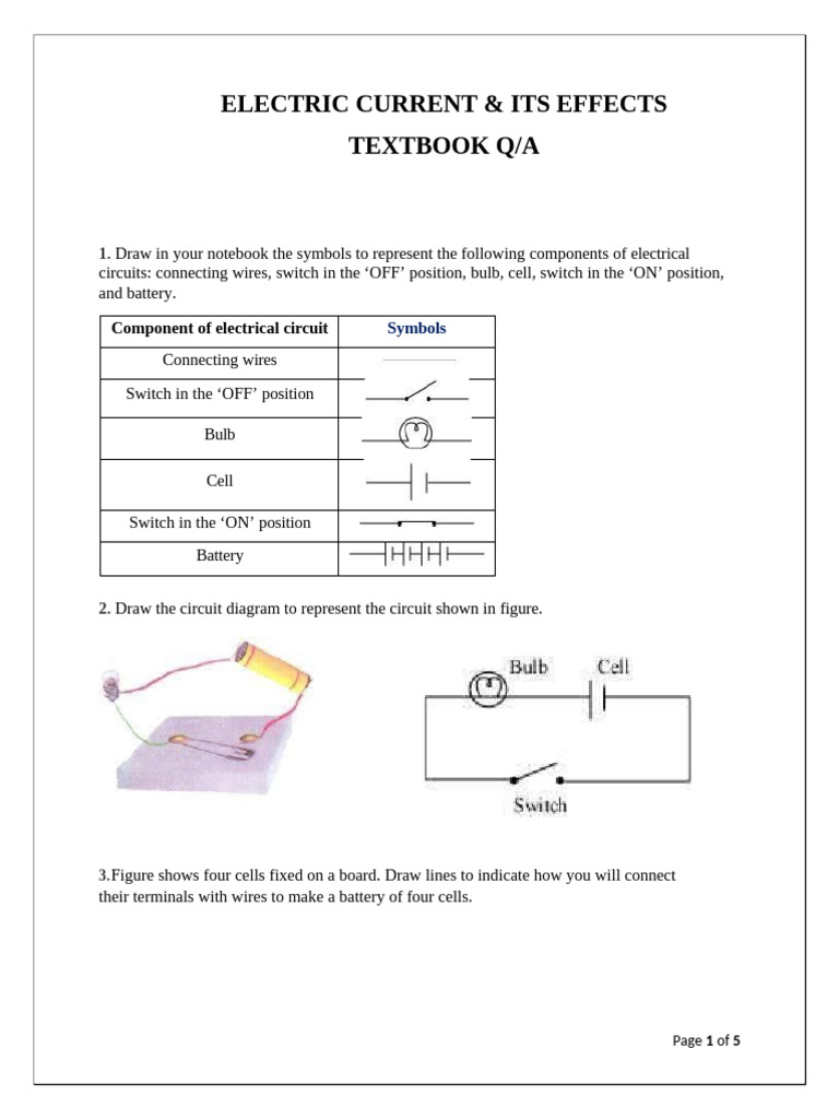 Electric Current Effects and Circuit Diagrams | PDF | Electromagnetism ...