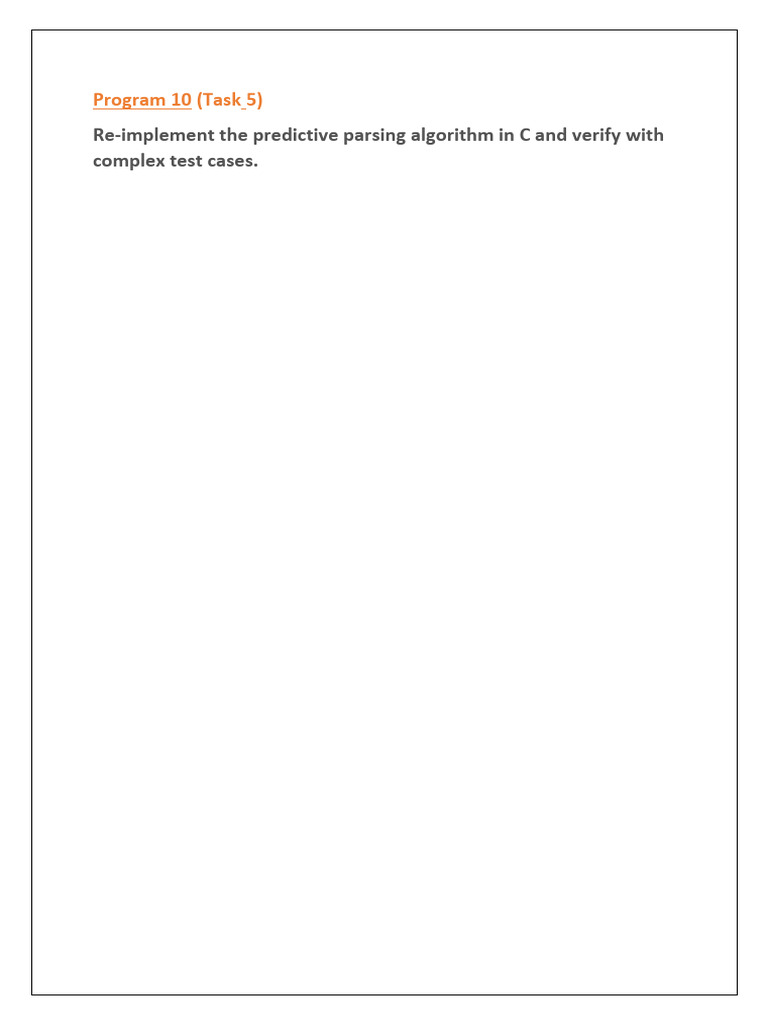 C Predictive Parsing Algorithm Implementation | PDF | Grammar ...