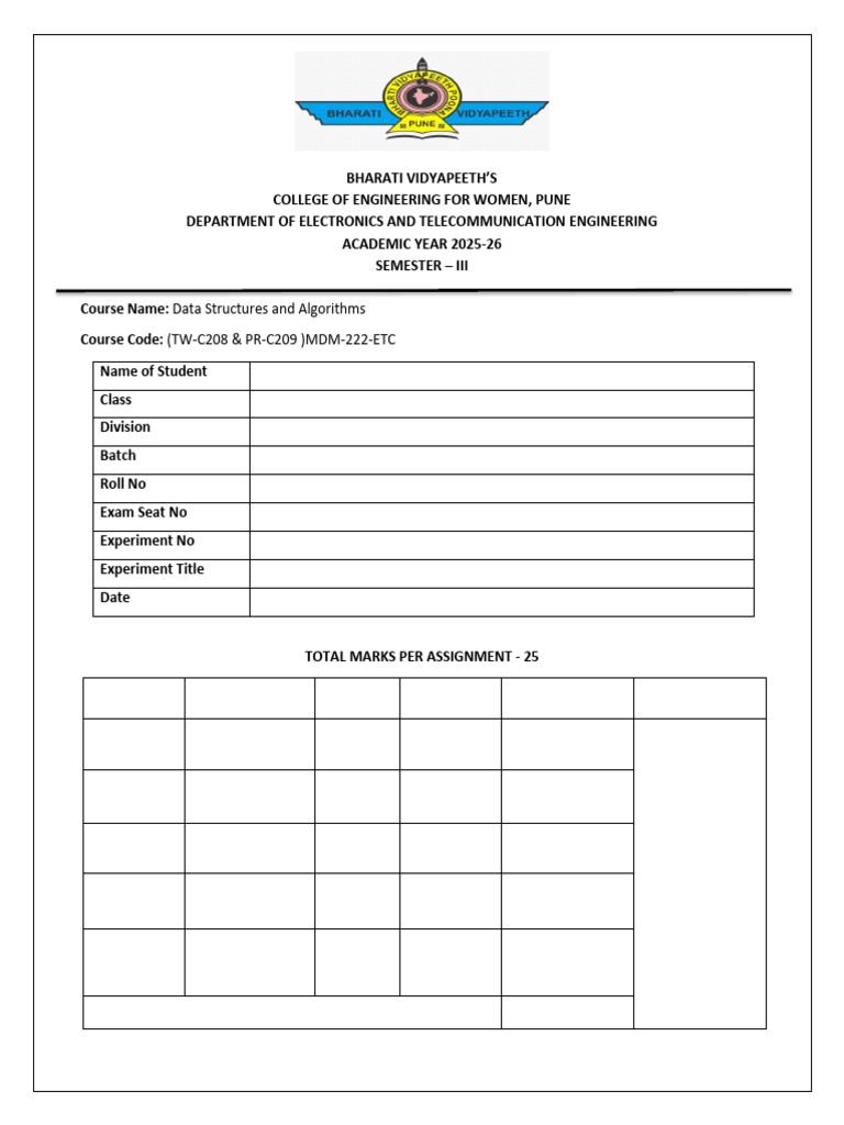 Data Structures & Algorithms Assessment Guide | PDF