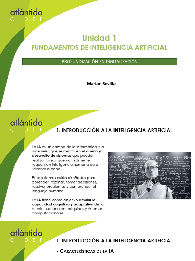 Unidad 1. Fundamentos de Inteligencia Artificial | PDF | Inteligencia ...