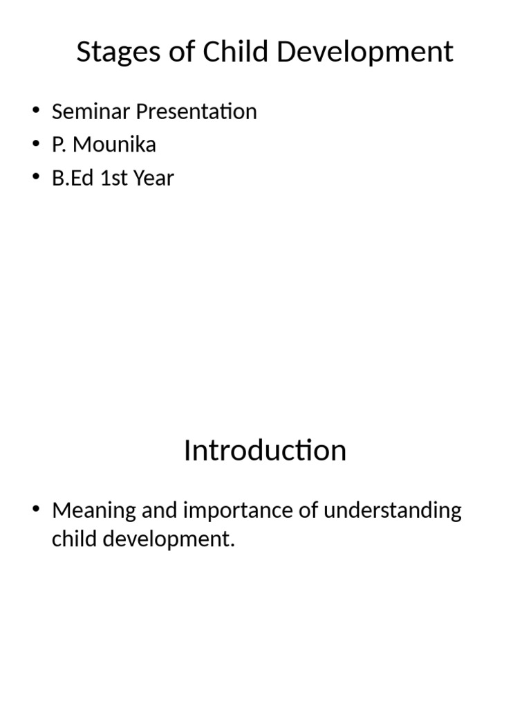 Key Stages of Child Development | PDF