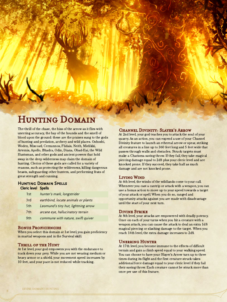 Hunting Domain for Clerics Guide | PDF | Hunting