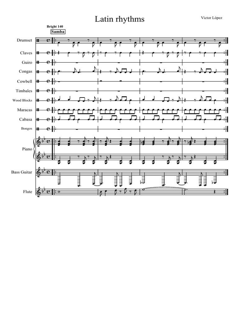 Latin Rhythms SAMBA | PDF | Popular Music | Musical Subgenres
