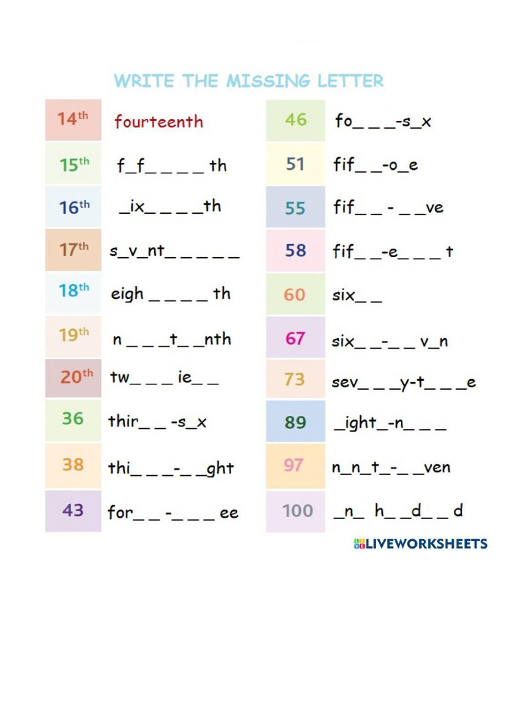 Worksheet 1095739 | PDF
