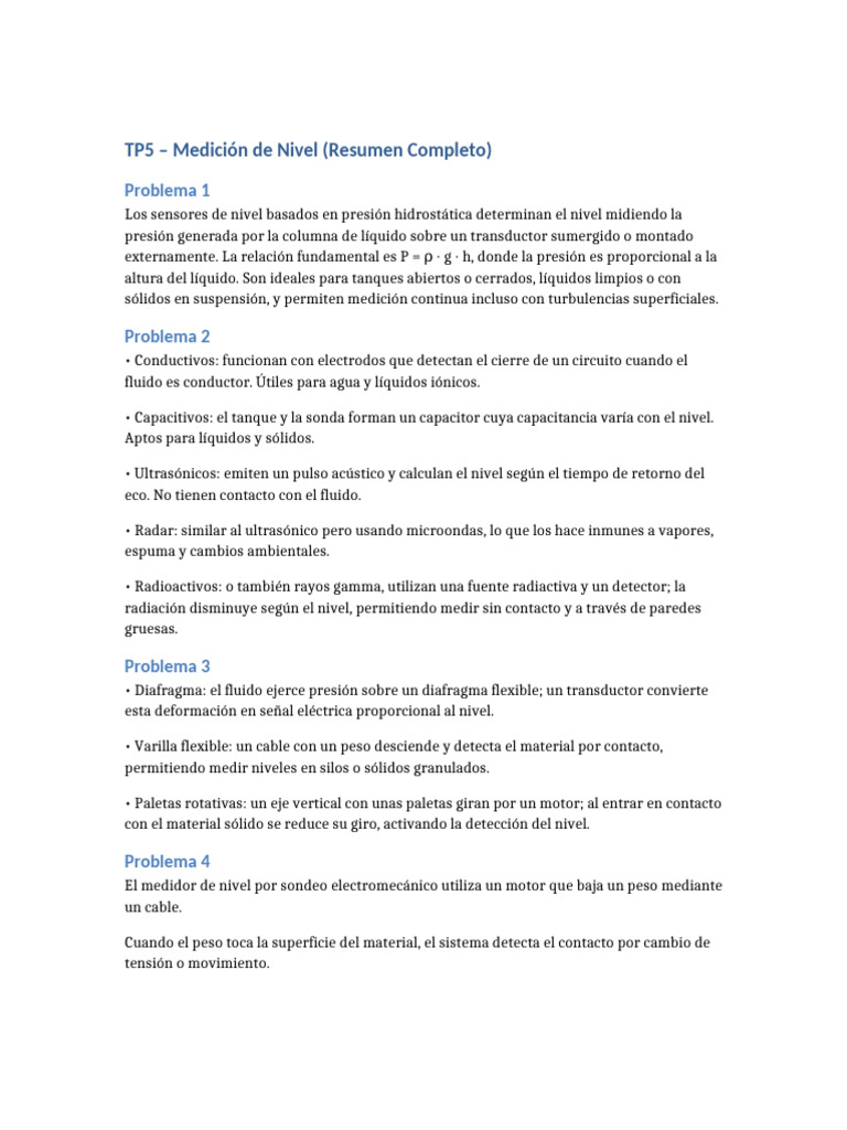 Tp5 Medicionnivel Completo | PDF | Ultrasonido | Presión