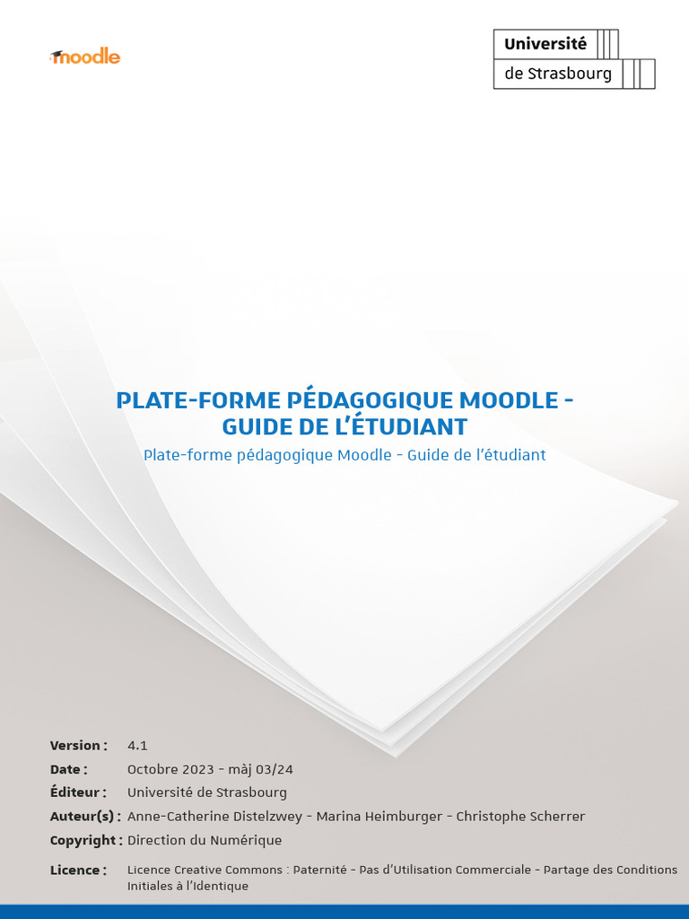 Guide de l'étudiant sur Moodle Unistra | PDF | Moodle | Forum Internet