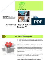 ALPHA SIRIUS - Upgrade To SAP Solution Manager 7.1