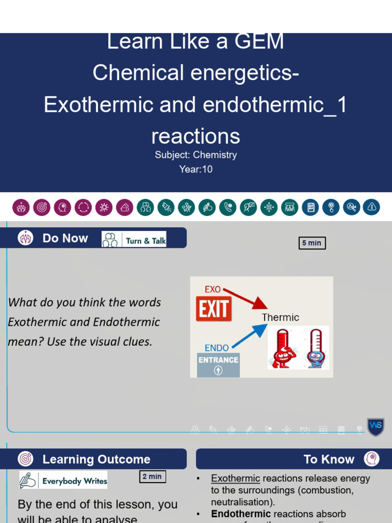 Yr 10 PPT 14 Exothermic and Endothermic Reactions 1 | PDF