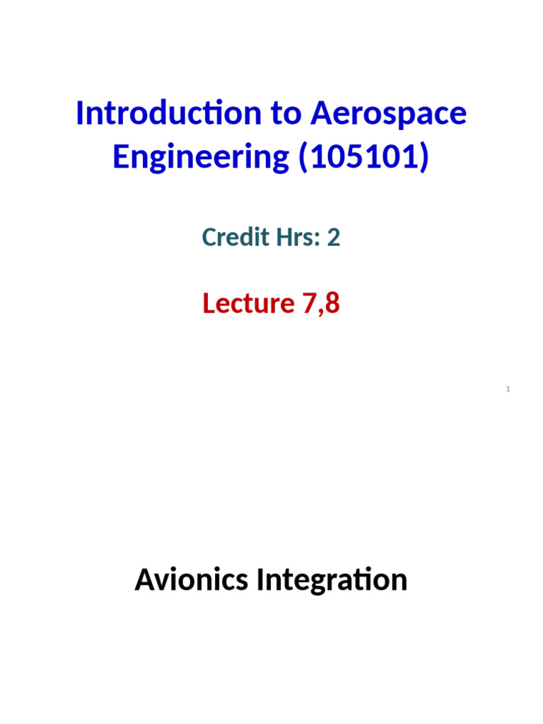 7 Avionics Integration L 7,8 | PDF | Avionics | Aviation